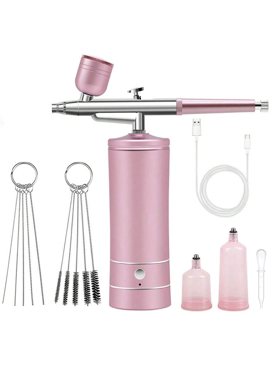 Professional Cordless Airbrush Kit USB Rechargeable Portable Lightweight For Painting Makeup Haircuts Nail Art More With Cleaning Brushes Tools