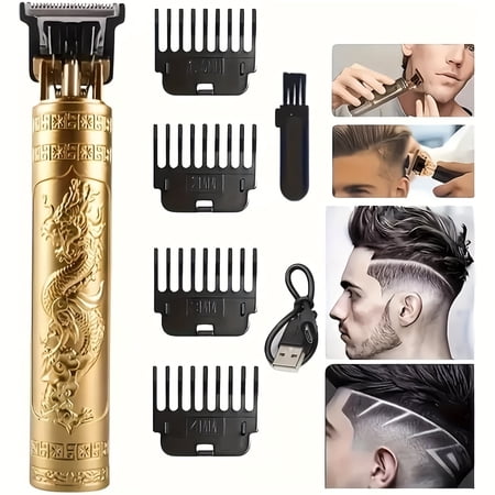 Professional Cordless Electric Hair Clipper and Beard Trimmer - Haircut Kit with USB Charging