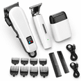 Professional Cordless Hair Clipper & Beard Trimmer Kit, White, IPX7 ...