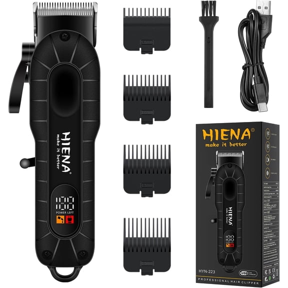 Professional Cordless Hair Clippers for Men, Barber Clippers with Adjustable Precision Blades, Mens Beard Trimmer, LED Display, Professional Barbers & Home Haircutting