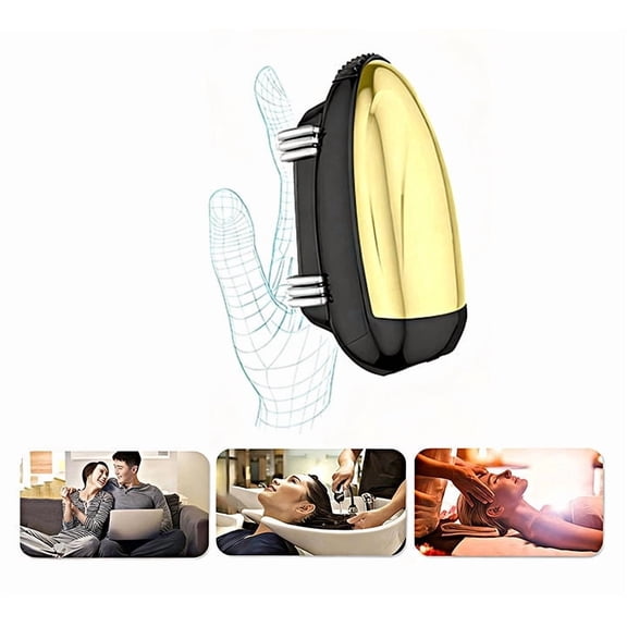 Professional Cordless Scalp Massage Device | 2 Vibration Nodes & Hot Button Handheld Barber Head Massager | Ideal for Hair Salon & Barber Shop