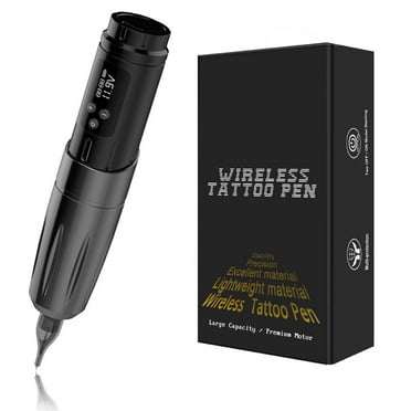 Professional Cordless Tättoo Gun, Bigtrek Wireless Rotary Pen with OLED Screen, 1300mAh Battery, and Adjustable Voltage for Artists