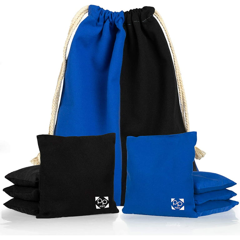 Professional Cornhole Bags - Set of 8 Regulation All Weather Two Sided Bean  Bags for Pro Corn Hole Game - 4 Blue & 4 Black