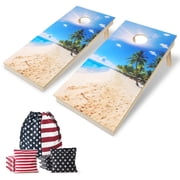 Professional Cornhole Board Set 4x2 Regulation Size Cornhole Set with No Bounce & 8 Bean Bags Corn Hole Boards Bean Toss Game for Adults Outdoor Lawn Outside Backyard Games