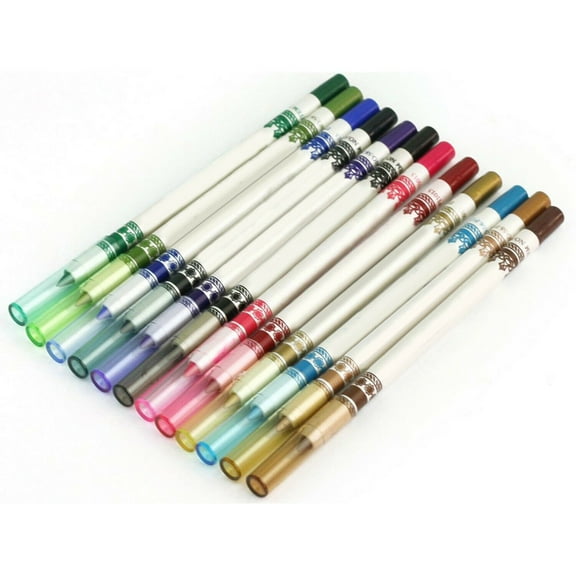 Professional Cosmetic Vivid Eyeliner/Lip-liner Pencils Assorted Colors 12-Piece