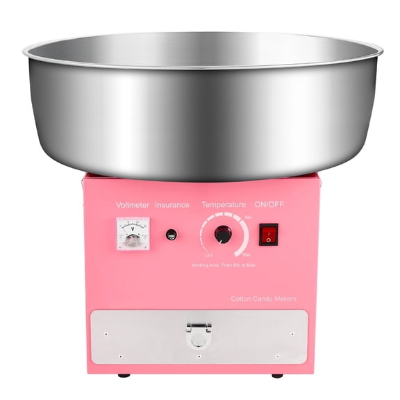 Professional Cotton Candy Machine,1000W Electric Floss Maker with 20.5"Stainless Steel Bowl,Includes Sugar Scoop&Storage Drawer,Perfect for Parties,Events,Home Use,Pink