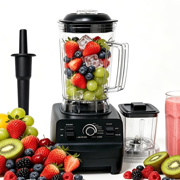 Professional Countertop Blender - 1400W+ High Power Ice Crushing Blender with 2 BPA-Free Jars (64oz Total Crushing + 20oz Single Serve), for Smoothies Shakes Juice Milkshake & Nut Butter, Easy Clean