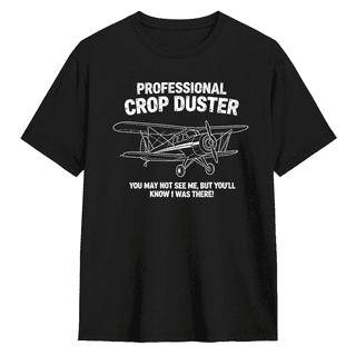 Professional Crop Duster Airplane Aviation Graphic Tee for Men and Women, Retro Pilot Hobby Cotton Short Sleeve T Shirt