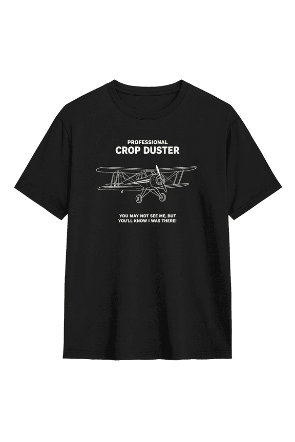 Professional Crop Duster Airplane Cool Graphic Tee For Men, Tech Fun Cotton Short Sleeves T-Shirt