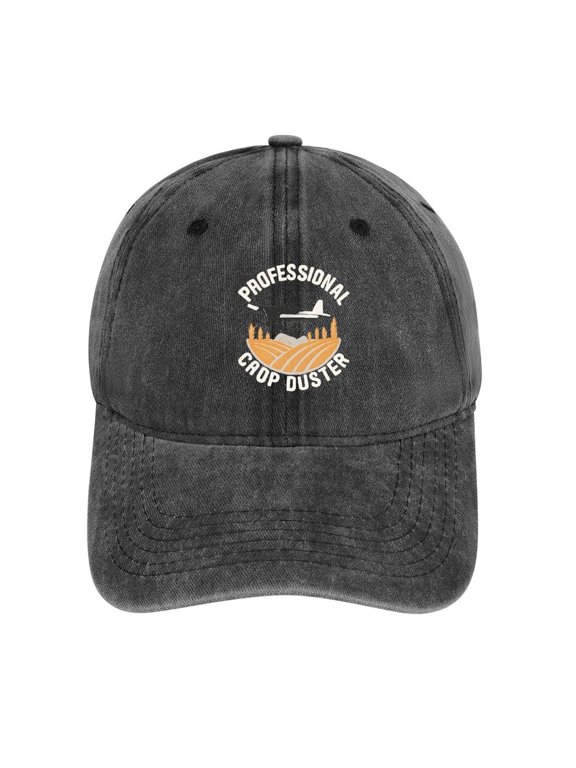 Professional Crop Duster Charcoal Baseball Cap for Men Women, Adjustable Snapback Hats Cotton Hat