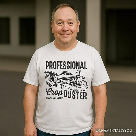 Professional Crop Duster Funny T-Shirt, Silent But Deadly Men Tee WHITE Unisex S-5XL Hot Trending Shirt, Vintage Birthday Gift