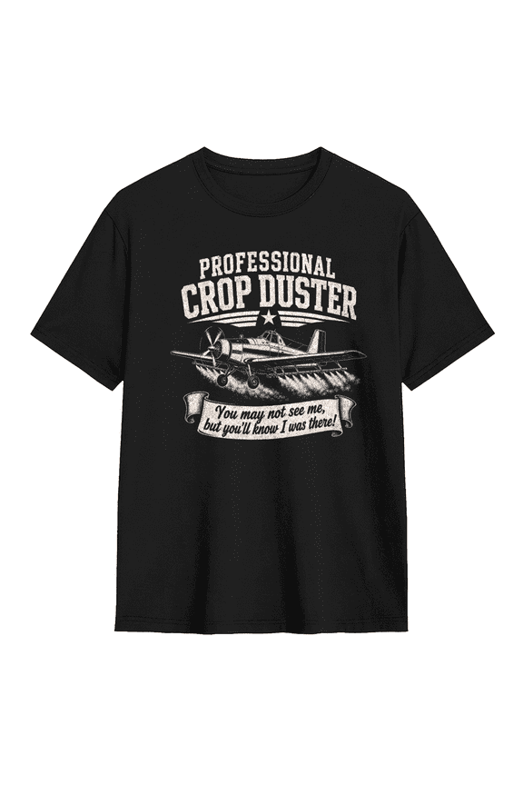 Professional Crop Duster Vintage Graphic Tee for Men, Outdoor Funny Cotton Short Sleeves T-Shirt