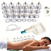 Professional Cupping Set with Pump, Vacuum Suction Cups, Home Use Cupping Kit for Massage-24 Cups Set