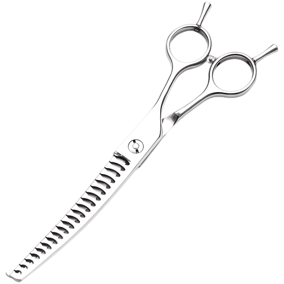 Professional Curved Chunkers Dog Grooming Scissors, Stainless Steel 6.5 in Thinning Shears for Cats, Dogs, Pet Hair Care