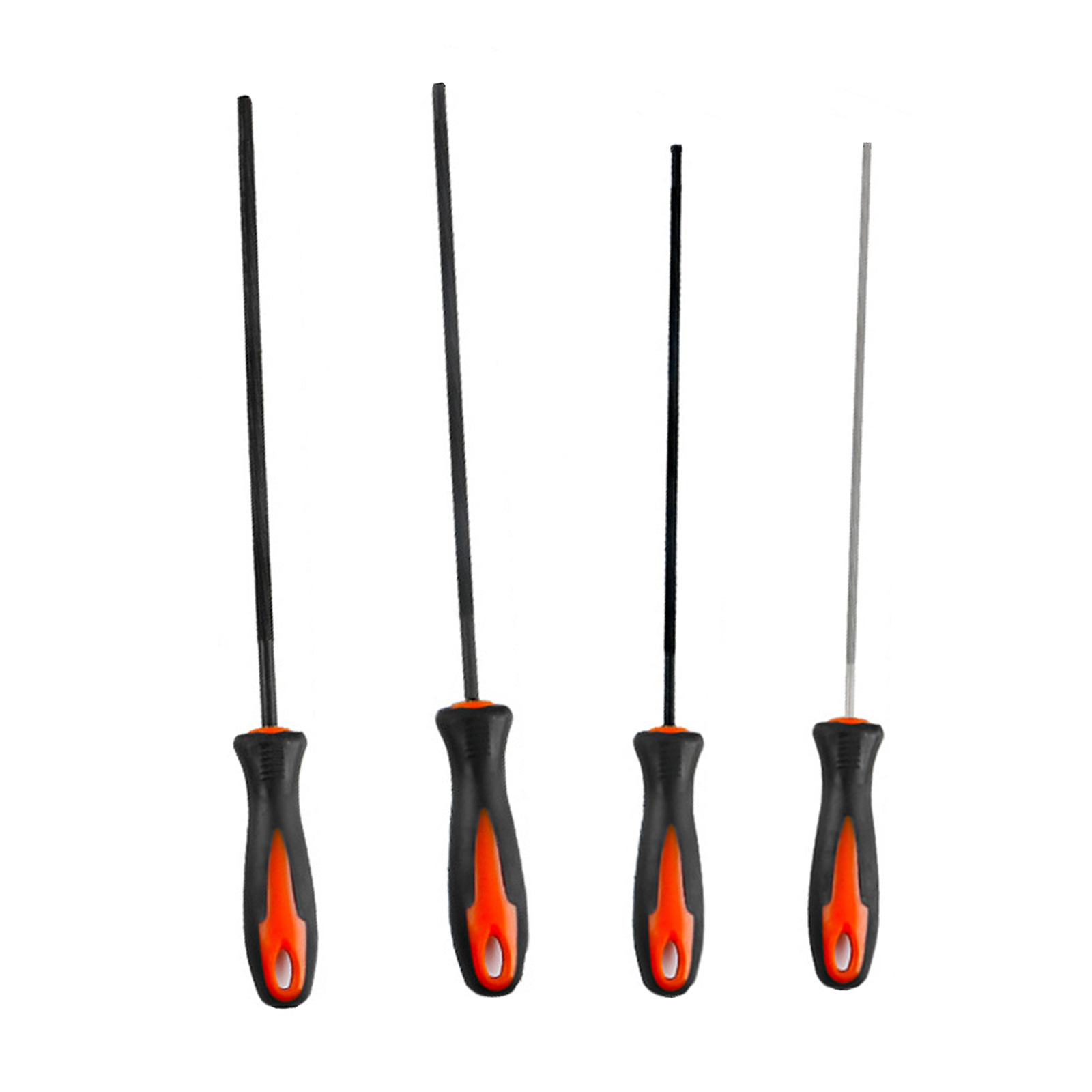 Professional Cut Chain File Set Pack of 4 Round Files Ergonomic Handle ...