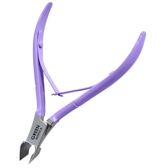 Professional Cuticle Trimmer Nail Cuticle Cutter Stainless Steel Cuticle Nippers with Sharp Blades of Cuticle Clippers Manicure Tools with Double Spring for Nail Care Pedicure Nail Tools (Purple)