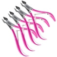 thumbnail image 1 of Professional Cuticle Trimmer Nail Cuticle Cutter Stainless Steel Cuticle Nippers with Sharp Blades of Cuticle Remover Clippers Manicure Tools Double Spring - Pedicure Nail Tools (Pink - 4 Pack), 1 of 7