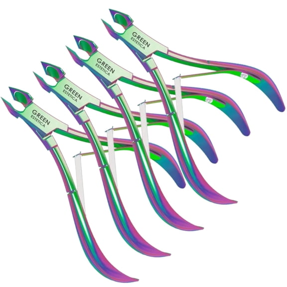 Professional Cuticle Trimmer Nail Cuticle Cutter Stainless Steel, Sharp Blades of Cuticle Remover Clippers Manicure Tools Double Spring - Pedicure Nail Tools (Multi Color - 4 Pack)