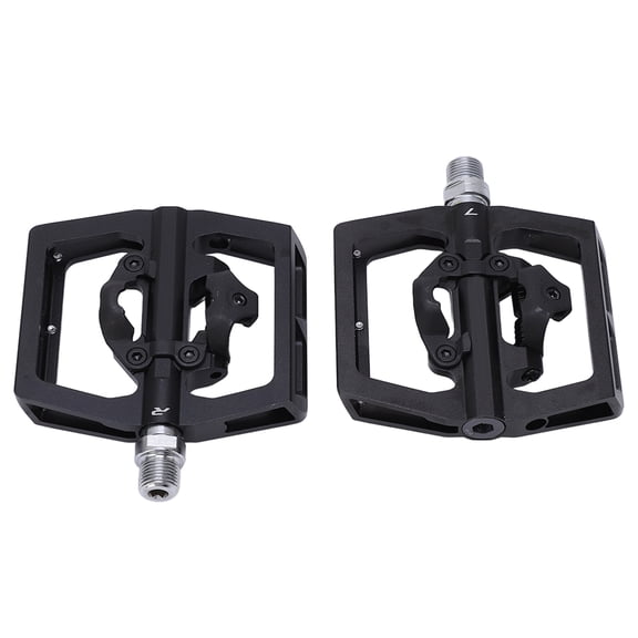 Professional Cycling Sealed Clipless Pedals with Cleats Set - Heavy Duty Aluminum Alloy Platform Bicycle Pedals Accessories for SPD Mountain and Road Bikes, 5.1 x 4.3 in / 13.0 x 11.0 cm