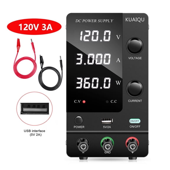 Professional DC Lab Power Supply Adjustable 4 Digits Bench Power Source 30V 10A 60V 5A 120V Current Voltage One By One Change ,Safe Reliable