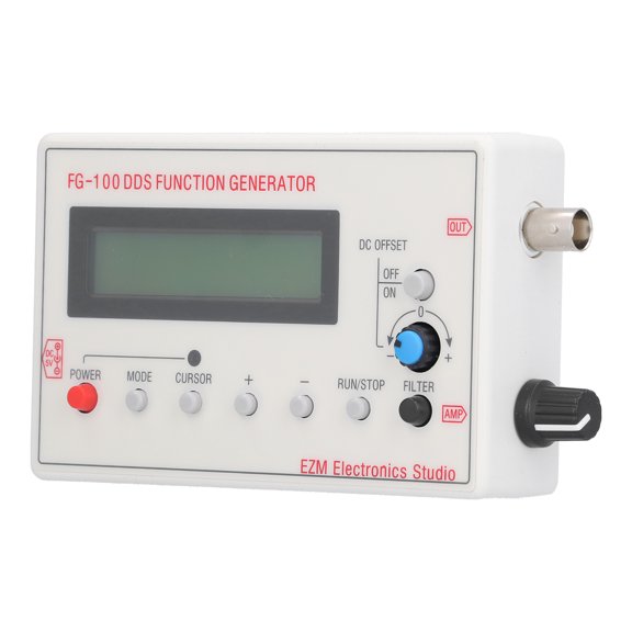 Professional DDS Function Generator Digital Display Waveform Signal Source Frequency Counter Tester FG-100 High Precision Module for Sine Square Triangle Forward Reverse Sawtooth Waveforms