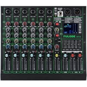 Professional DJ Audio Mixer,6 Channel Sound Mixing music Board With 99 DSP Effects,Console System PA Mixer with Bluetooth,w/USB,48V Phantom Power,Vocal Removal for Live Streaming StudioDT-6