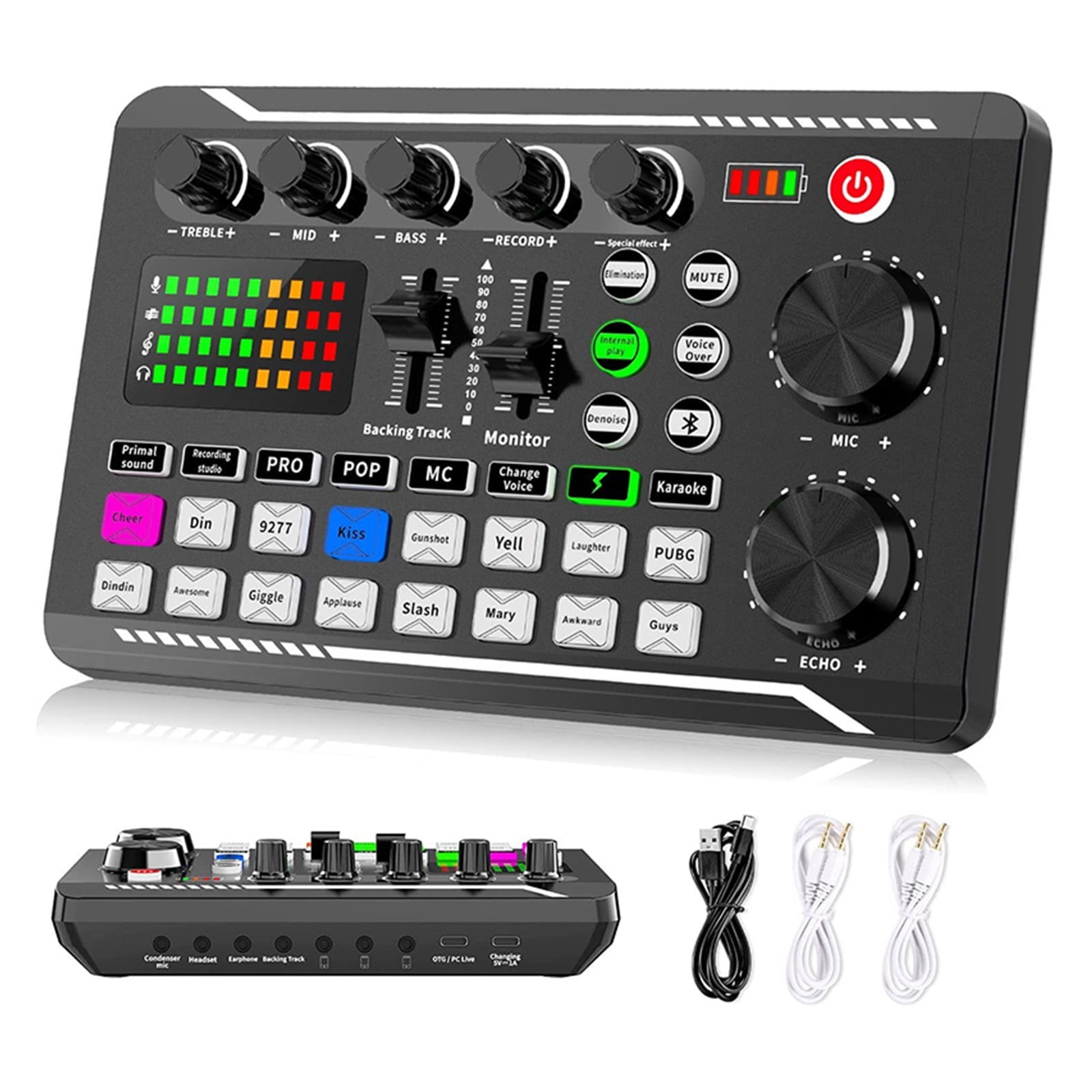 Professional DJ Interface Mixer, Portable ALL-IN-ONE Podcast Production ...
