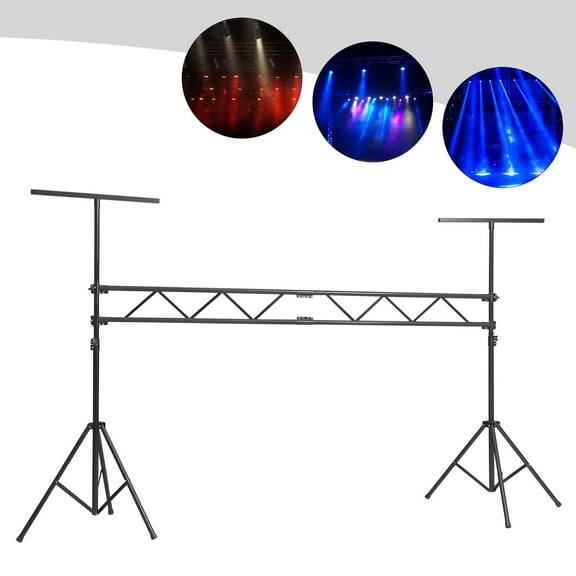 Professional DJ Light Stand Rack Portable T-Bar Lighting Trussing Stage Audio Light Truss 176.37lbs Load-Bearing (Black)