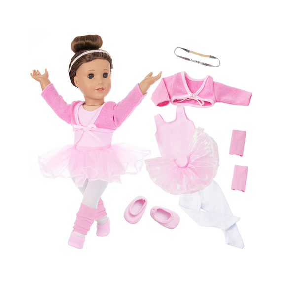 Professional Dance Training Outfit For 18Inch Doll Lovely Ballet Dress Set Tutu Skirt Ballet Costume Doll Accessories