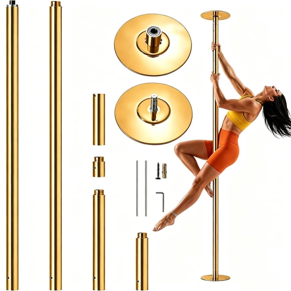 Professional Dancing Pole Kit, Heavy-Duty Steel Dance Pole, Height Adjustable Removable Spinning Static Dual Mode, Portable Dance Equipment for Home, Studio, Gym