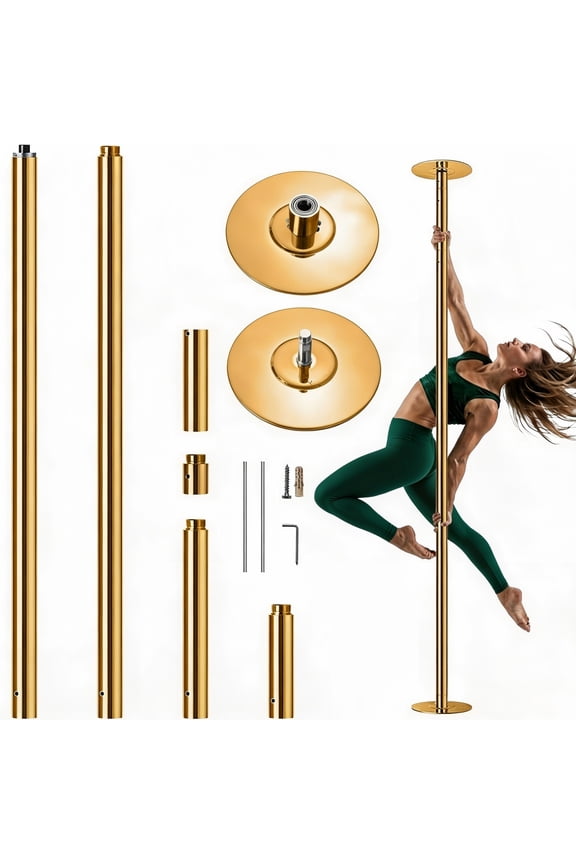 Professional Dancing Pole Kit, Height Adjustable Removable Dance Pole with Spinning & Static Modes, Fitness Pole for Home, Studio, Gym and Performance Use