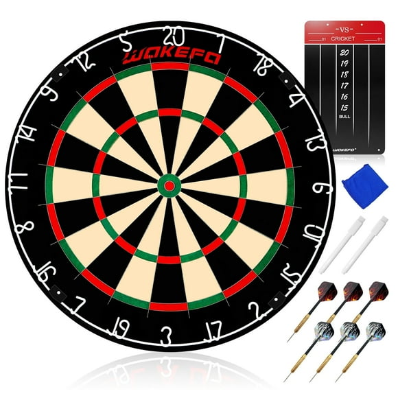 Professional Dart Boards, Competition Bristle Dartboard and Darts for Adults, Steel Tip Dart Board Set in Game Room/Bar/Office, Regulation Size High Grade Sisal Dartboards with 6 Metal Tip Darts