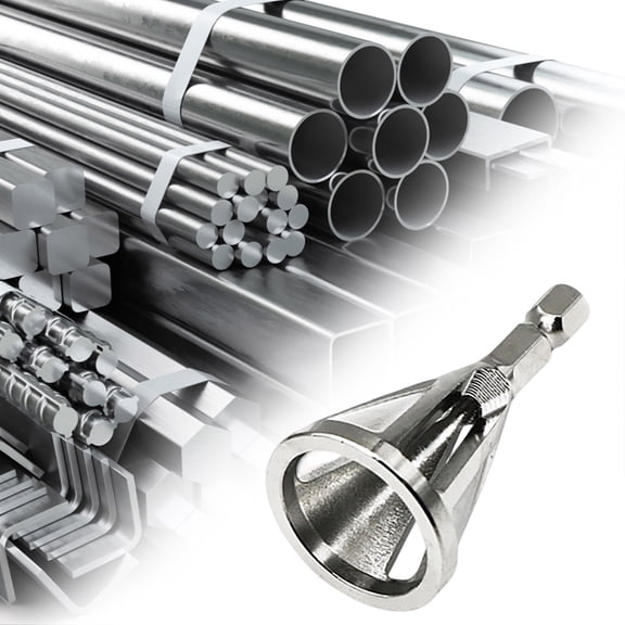 Professional Deburring Tool - External Chamfer Cutter for Metal, Bolts & Pipes - Stainless Steel Burr Removal Bit with Hex Shank