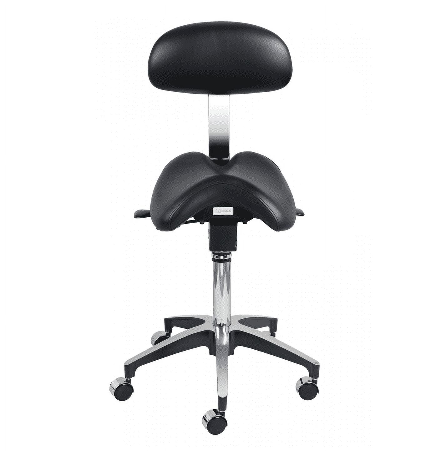 Professional Deluxe Rimostool Sleek Saddle Doctor Stool Dental Rolling Saddle Seat Chair for Doctor's Office Black