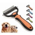thumbnail image 1 of Professional Deshedding Tool for Dogs & Cats, Indoor Cat Double-Sided Brush Rake, Pets Hair Remover Shedding, Long Haired Dog Brushes, Undercoat Combs Supplies, 1 of 8