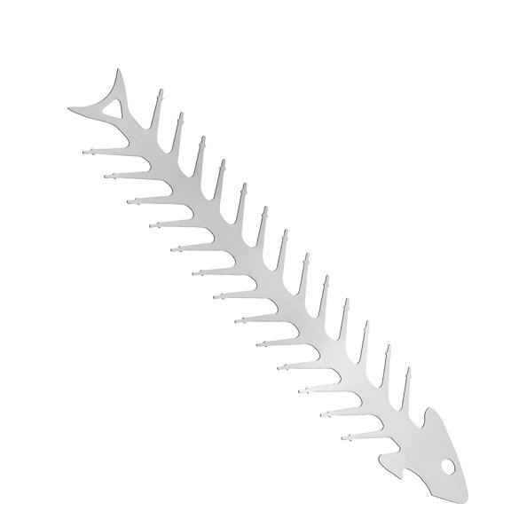 Professional Design Fish Bone Skewer For BBQ Stainless Steel Materials Barbecue Accessory Fish Bone Shaped Metal Skewer