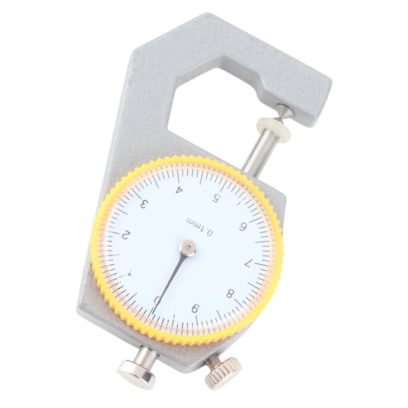 Professional Dial Thickness Gauge 0-10mm / 0-0.39in High Precision Pointer Display Micrometer with Pointed Head for Industrial Sheet Metal Measurement