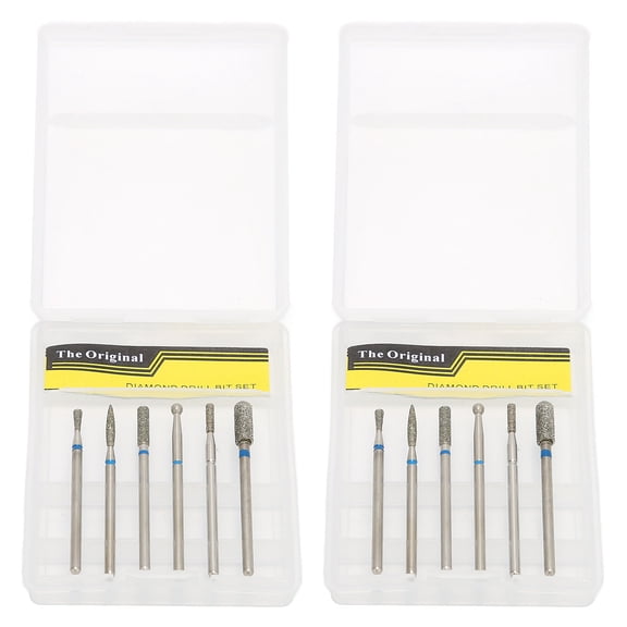Professional Diamond Nail Grinder Drill Bit Set for Manicure Pedicure, Multiuse Pre-Treatment Cuticle Remover Dead Skin Grinding Heads, 2 Packs / 16 Pcs (0.09 in / 2.35 mm)