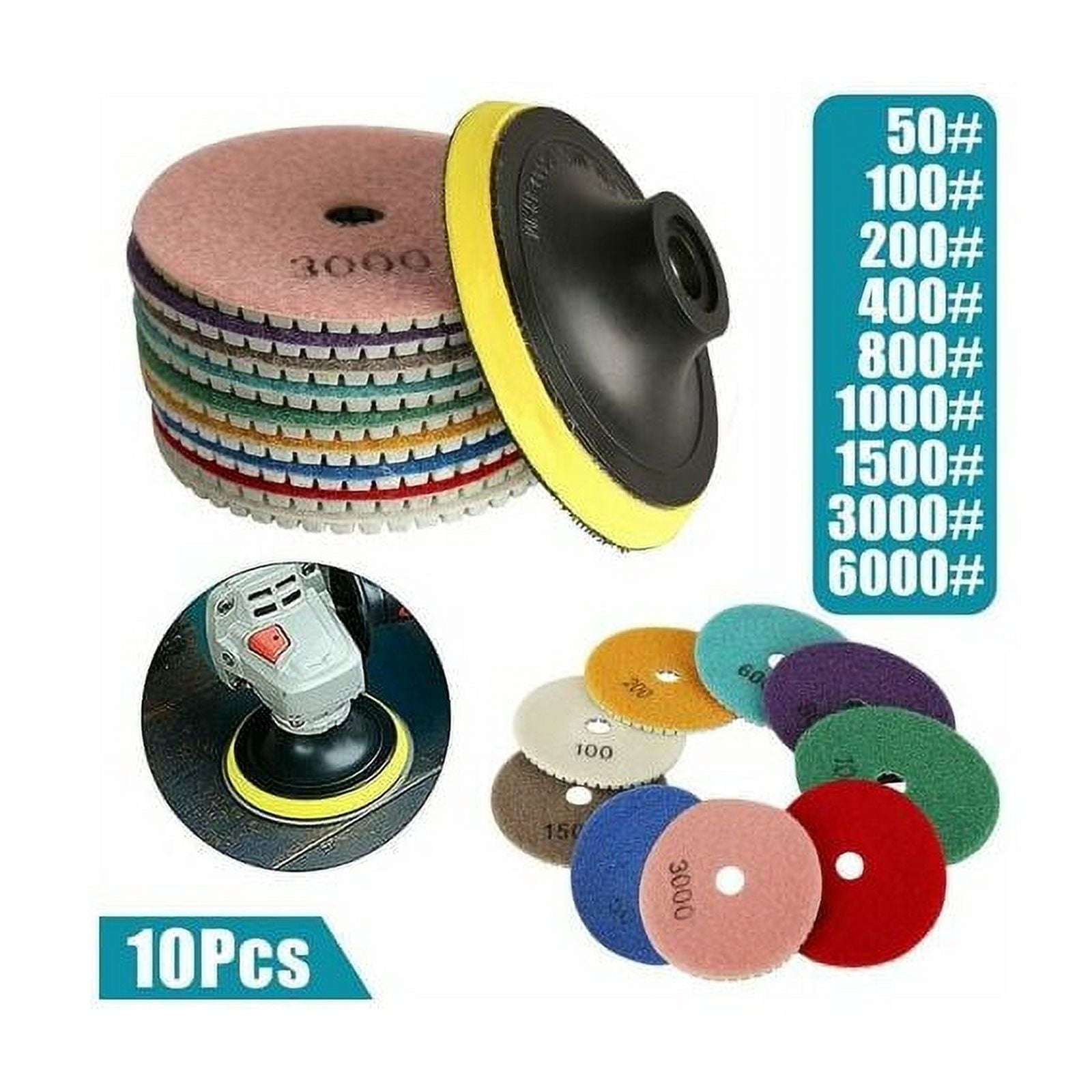 Professional Diamond Polishing Kit, Wet Dry Set for Stone Surfaces ...