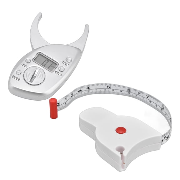 Professional Digital Body Fat Caliper with Body Measuring Tape 2-in-1 Fitness Tracker Kit Accurate 0.1 mm Resolution 0-2.0 Inches Measuring Tools