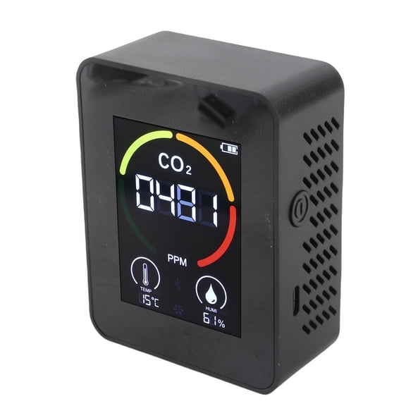 Professional Digital Carbon Dioxide CO2 Detector and Smart Air Quality Monitor for Indoor Pollution Ventilation Meter with Temperature Humidity Sensor (4.72 x 4.72 x 1.57 inches / 12 x 12 x 4 cm)