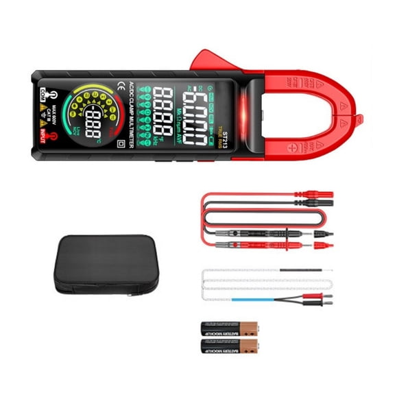 Professional Digital Clamp Meter 6000Counts Double Display Voltages Tester NonContact Voltages Sensors Builts In Flashli