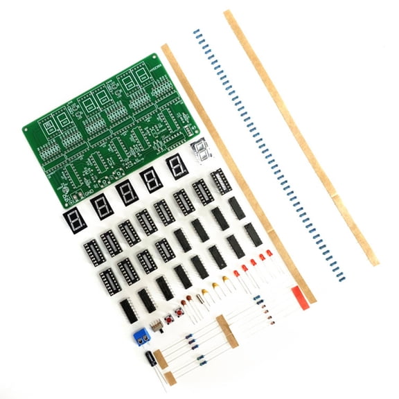 6 Digit Digital Clock Circuit Kit DIY Soldering Practice Training Project With Precise Time Display Board