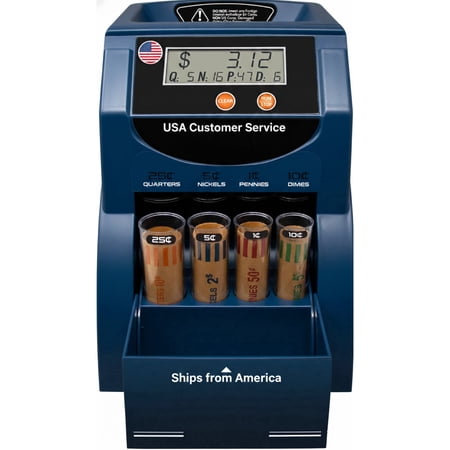 Nadex Coins Professional Digital Coin Counter Sorter and Wrapper Machine, High-Speed Pennies Nickels Dimes Quarters Counter