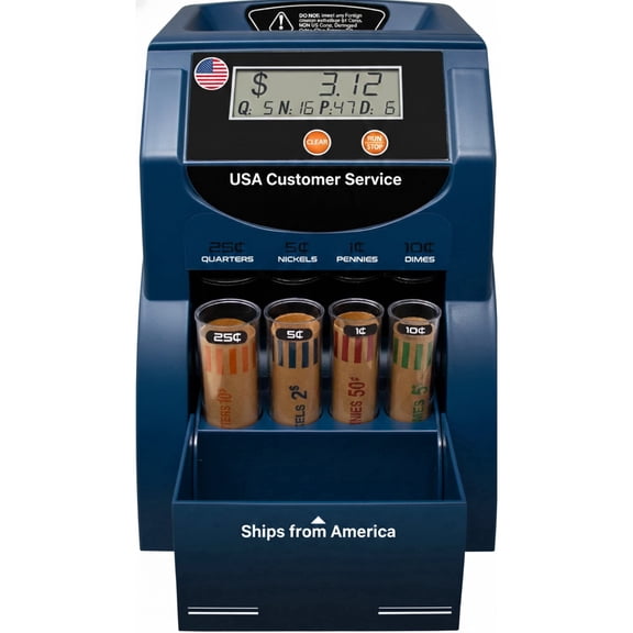 Nadex Coins Professional Digital Coin Counter Sorter and Wrapper Machine, High-Speed Pennies Nickels Dimes Quarters Counter