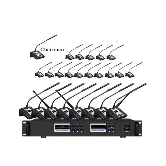 Professional Digital Conference Discussion System 1 Chairman 23 Delegate 23 Gooseneck Microphone for Big Meeting Conference Room