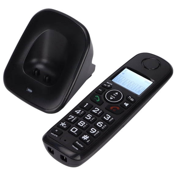Professional Digital Cordless Speakerphone System Dual Mode Desktop Handset Expandable Home Telephone for Business Office, 1.6-Inch Screen / 4.06 cm Display