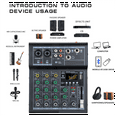 Professional Digital DJ Mixer Console 4 Channel Audio Mixer with USB