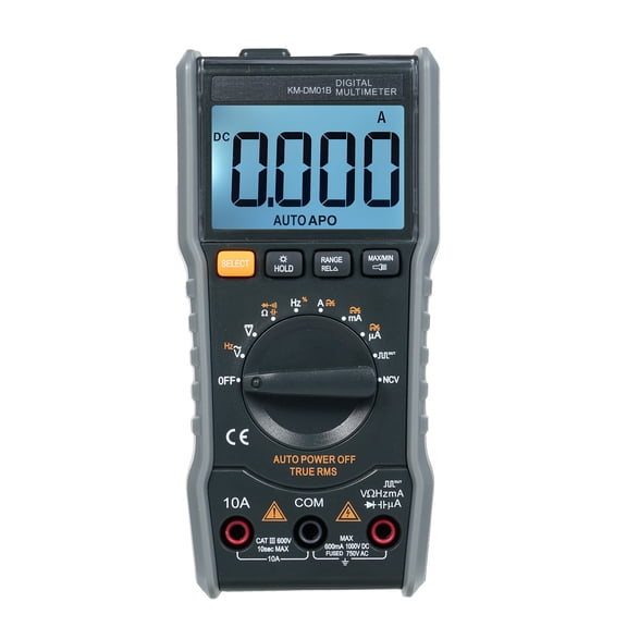 Professional Digital Multimeter 6000 Counts Auto-Ranging Volt Amp Ohm Tester Voltmeter Ammeter with Backlight & Flashlight (5.59 x 2.75 inches / 14.2 x 7.0 cm)