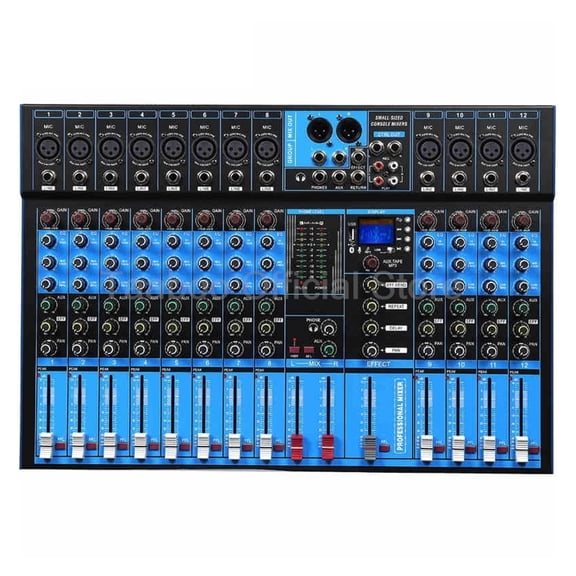 Professional Digital Processor Pre Reverber Effector 8/12 Channel Bluetooth Mixing Console Microphone Anti Screaming Mixer ,Easy to Operate